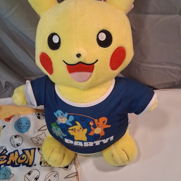 Talking Pokemon Pikachu Plush Build-A-Bear Nintendo VIDEO Backpack Accessories - Picture 2 of 12